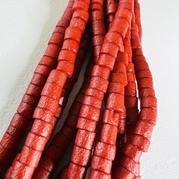 Vintage Chunky Red Multi Strand Beaded Necklace BEAUTIFUL 1502 - Picture 11 of 14